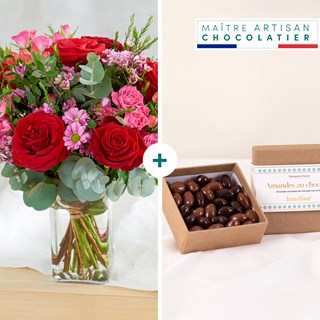 Burst of rose and chocolate almonds
