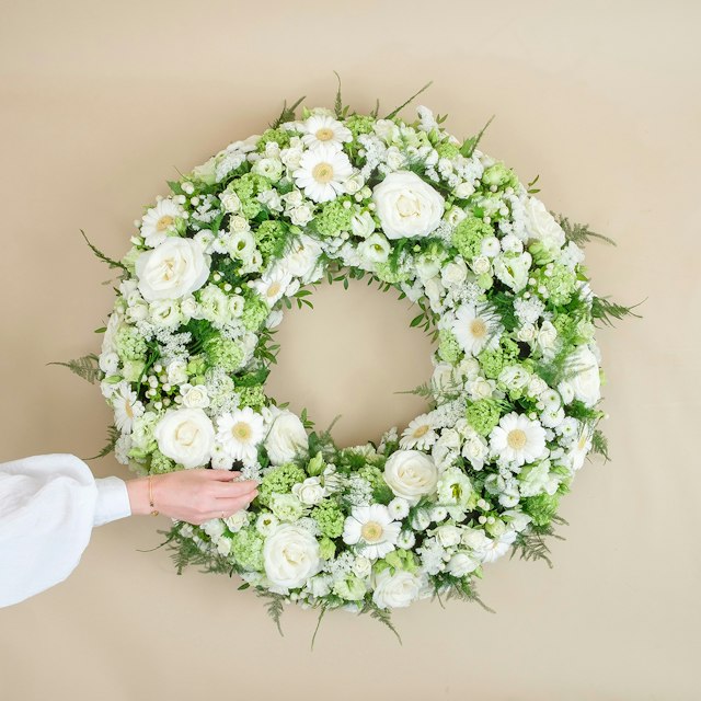 Corona Funebre Bianca e Verde