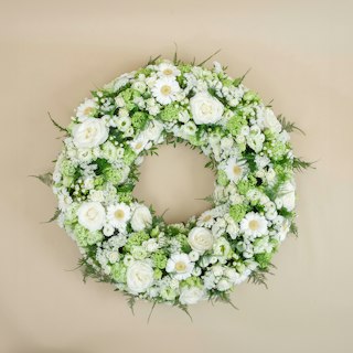 Corona Funebre Bianca e Verde